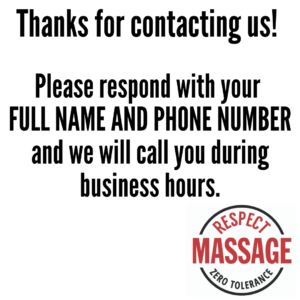 Respect Massage text message response